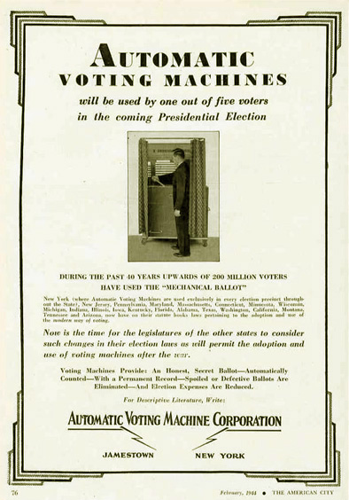 Automatic Voting Machine Corp. ad